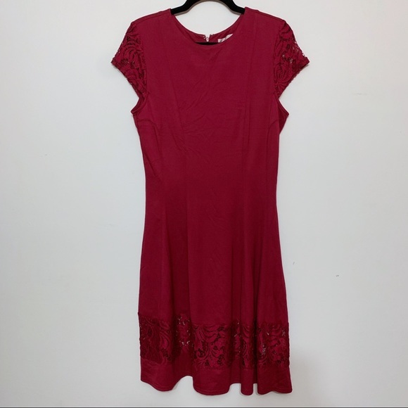 Nanette Lepore Magenta Pink Lace Cap Sleeve Dress - Picture 1 of 5
